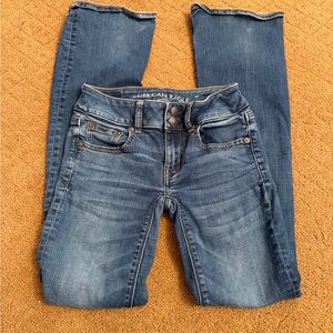 American Eagle dark wash artist flare jeans women’s size 00